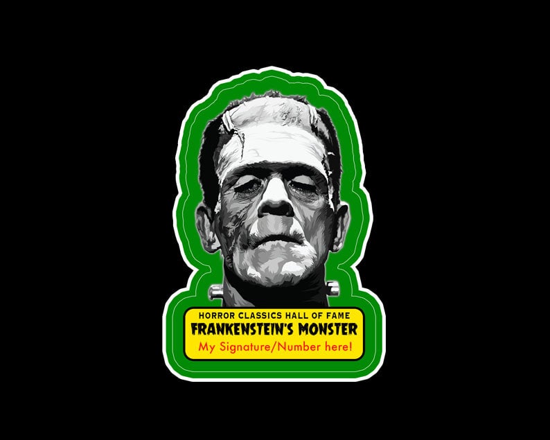 Get Your SIGNED NUMBERED GREEN BORDER FRANKENSTEIN 6 Inch Die Cut get-your-signed-numbered-green-border-frankenstein-6-inch-die-cut