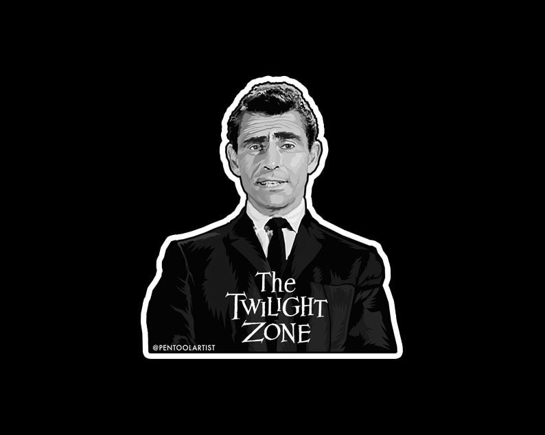 A Beautiful 5-Inch Vinyl Sticker of my Rod Serling Twilight Zone ...